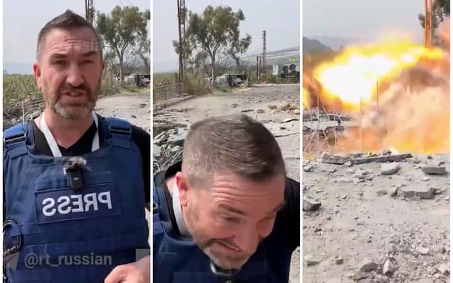 'We were incredibly lucky': Moment journalist survives Israeli strike